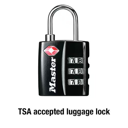 TSA Approved Combination Luggage Lock, Resettable, Black