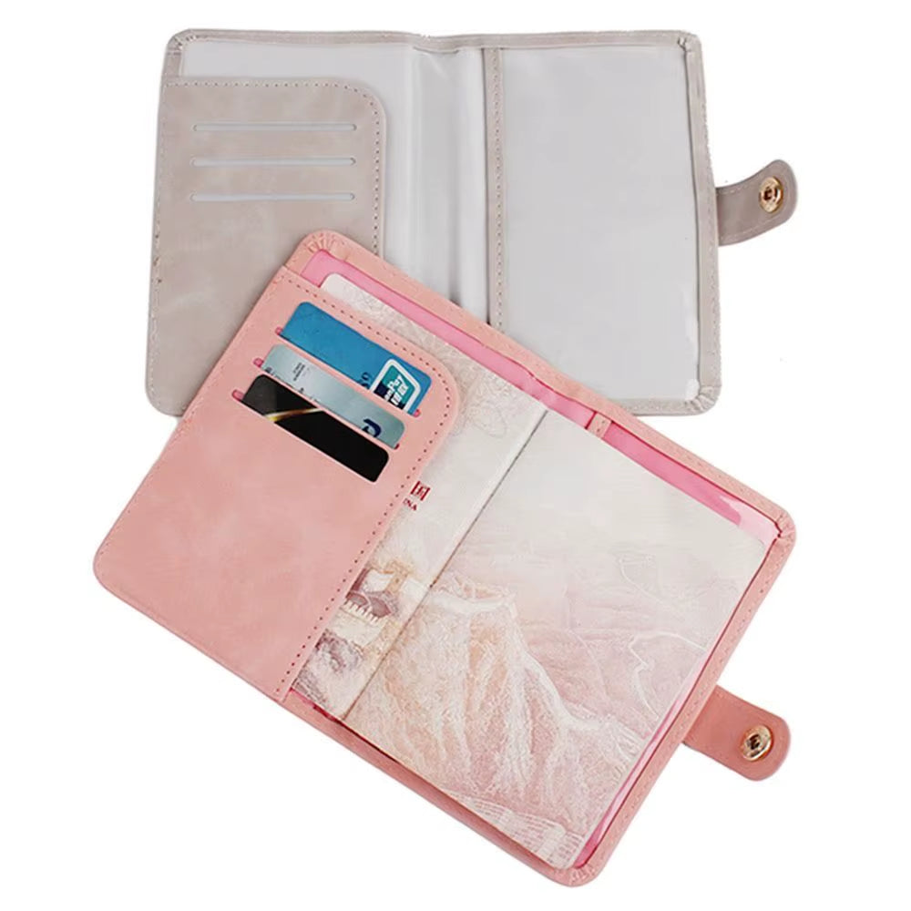 PU Leather Travel Passport Cover Fashion 2023 New Women Passport Holder Case for Men Travel Document Credit Card Case