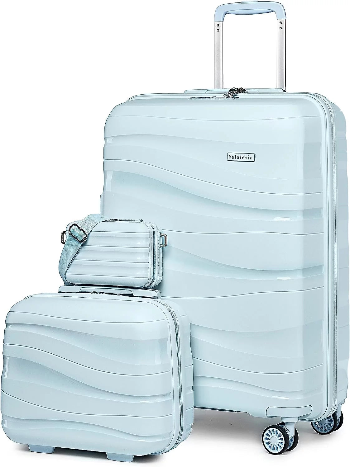 21.60" Adult 3 Piece Hardside Spinner Carry on Set, Blue