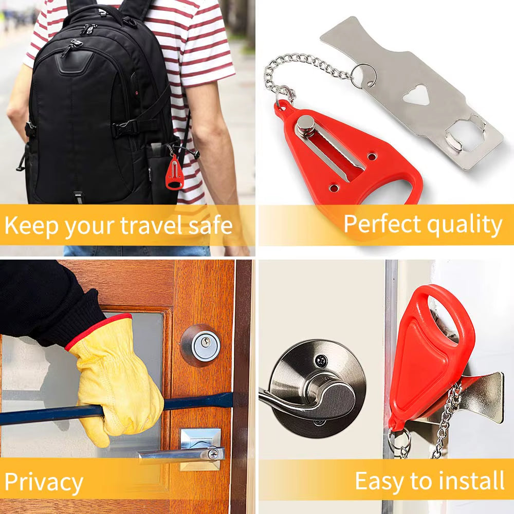 Portable Hotel Door Lock Travel Lock Childproof Door Lock Anti-Theft Lock for Security Home Safety Lock Door Hardware