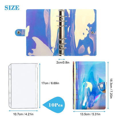 A6 Notebook Binder,  Budget Binder with Cash Envelopes for Budgeting, Refillable 6 Ring Money Saving Binder - Laser