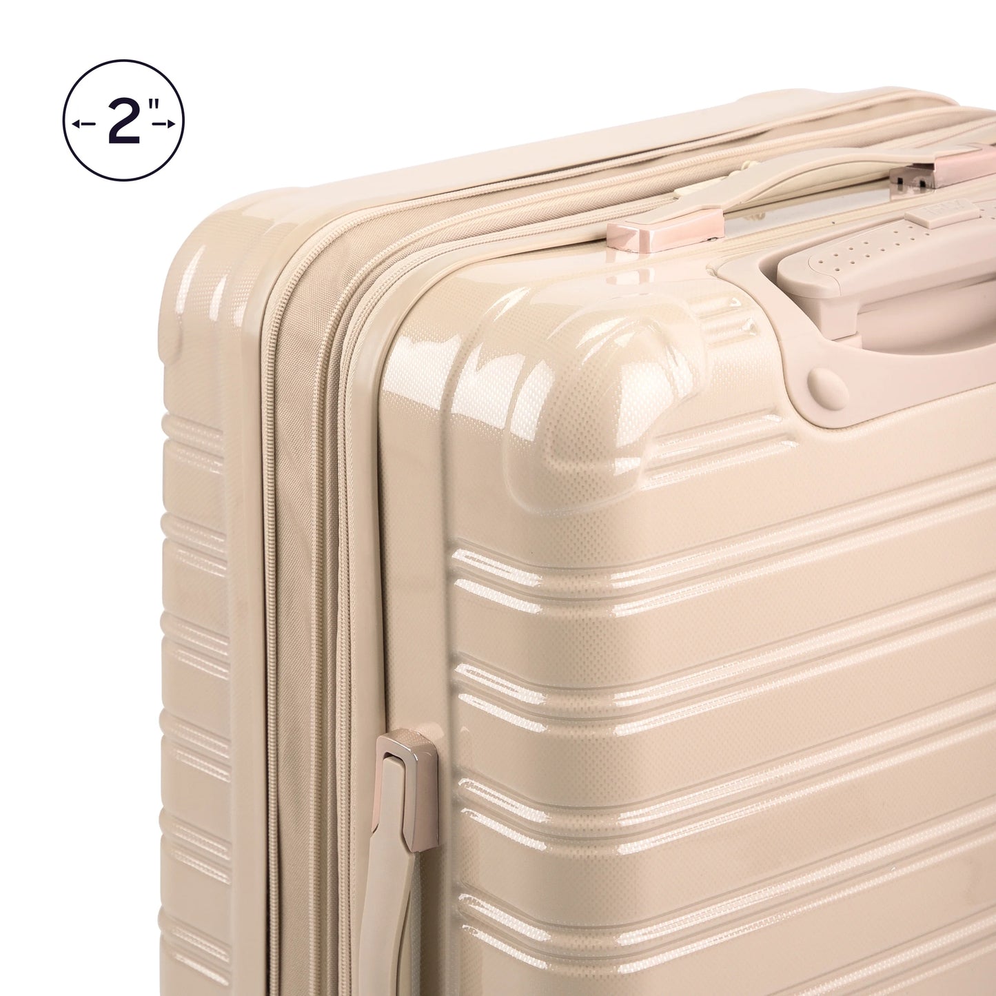 Hardside Fibertech Luggage 24" Checked Luggage, Champagne