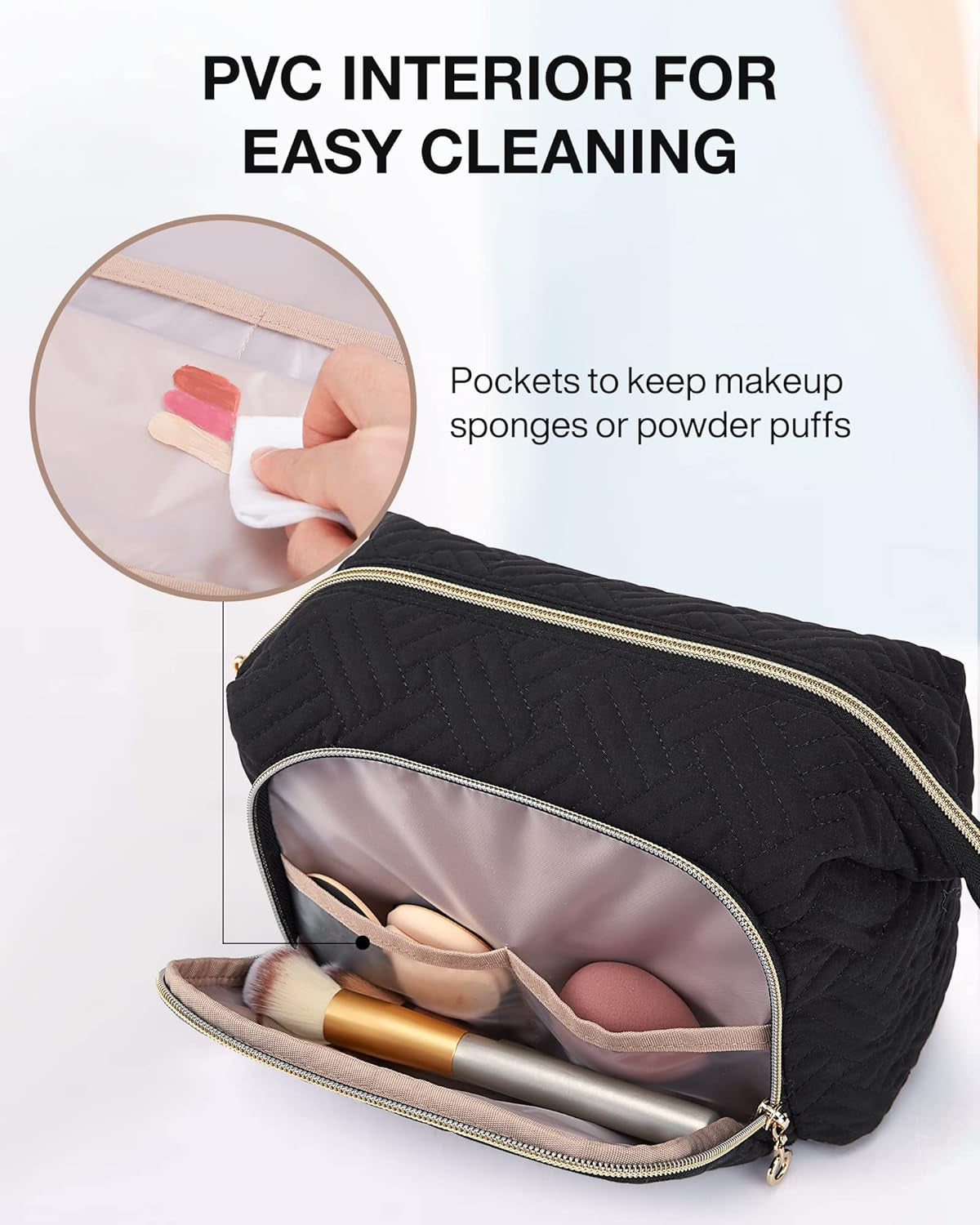 Travel Makeup Bag + Puffy Makeup Bag