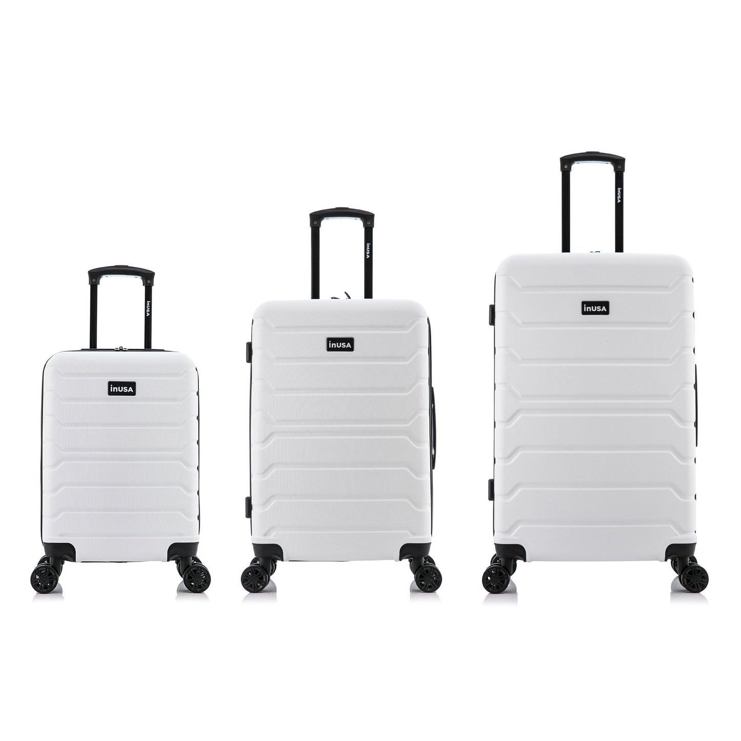 Trend 3-Piece Hardside Luggage Sets with Spinner Wheels, Handle, Trolley, (20"/24"/28"), White