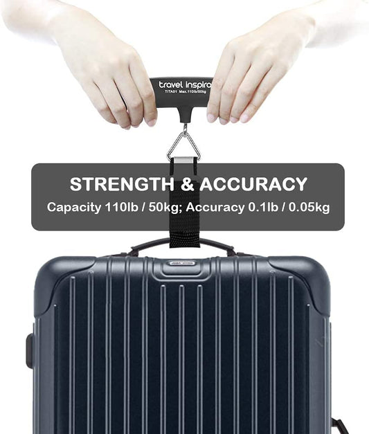 Luggage Weight Scale, Portable Digital Hanging Baggage Scale for Travel, Suitcase Weight Scale with Rubber Paint, 110 Pounds, Battery Included