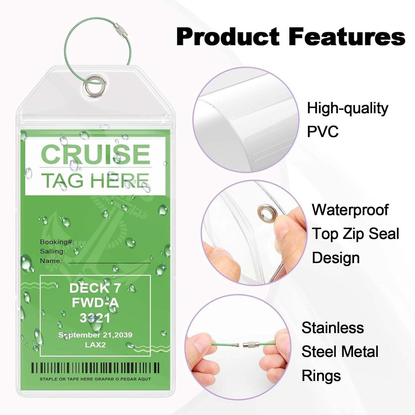 10 Pack Cruise Luggage Tag Holder, Carnival Cruise Luggage Tags, Cruise Ship Lug