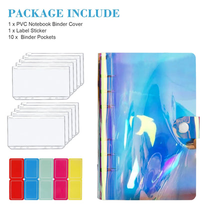 A6 Notebook Binder,  Budget Binder with Cash Envelopes for Budgeting, Refillable 6 Ring Money Saving Binder - Laser