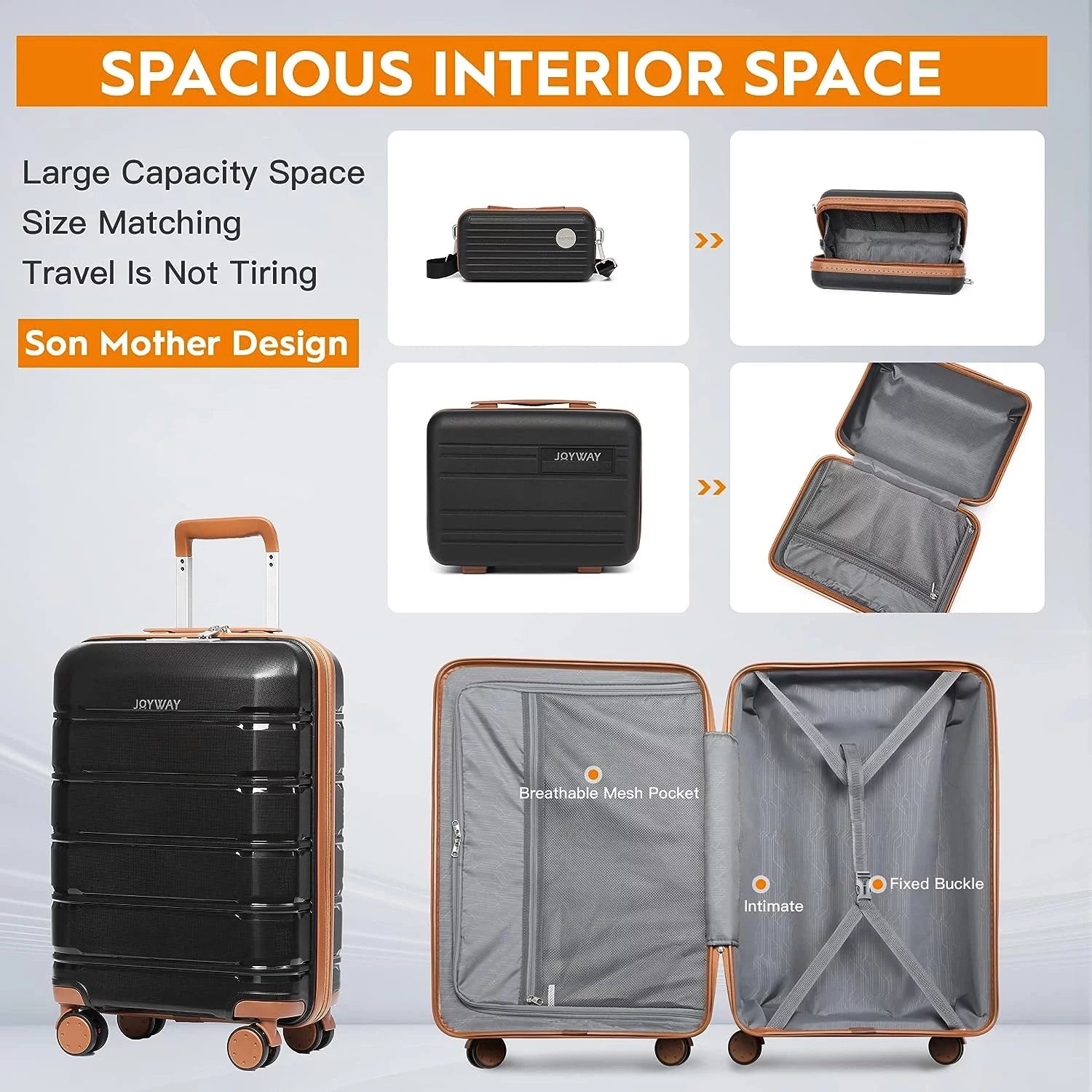 - 5 Luggage Sets PP Hardside Spinner Luggage - (20", 24", 28")